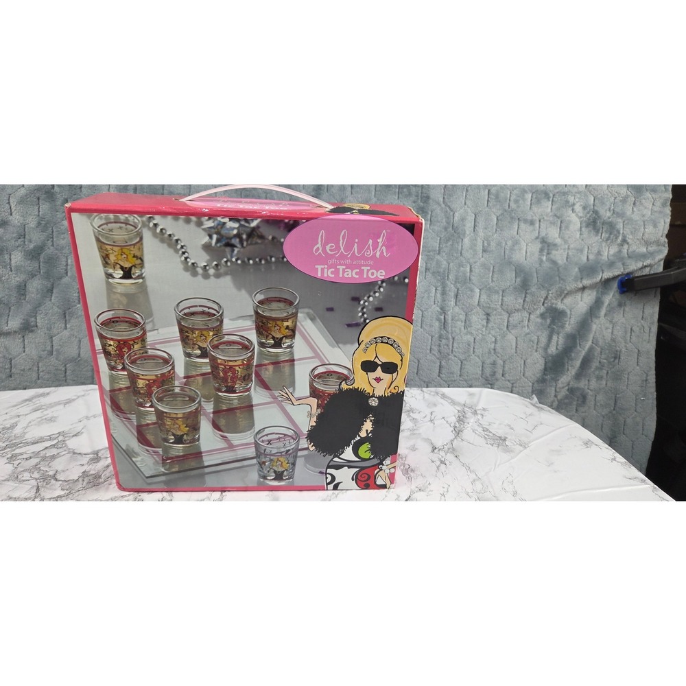 Delish Gifts with Attitude Tic Tac Toe Shot Glass Game Set Working Girl 326242GB